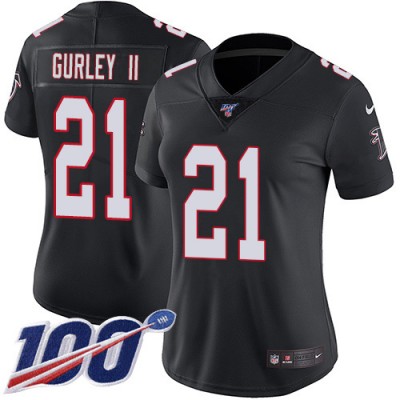 Nike Atlanta Falcons #21 Todd Gurley II Black Alternate Women's Stitched NFL 100th Season Vapor Untouchable Limited Jersey